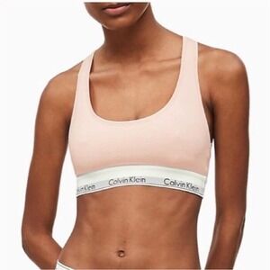 NWT Calvin Klein Modern Cotton Racerback Bralette XS F3785 Pink $30